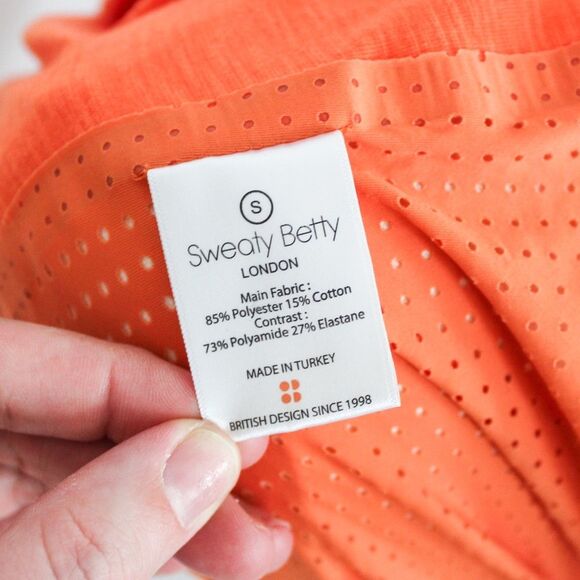 Sweaty Betty Women's Orange Racerback Perforated Tank Top Small - Picture 9 of 9